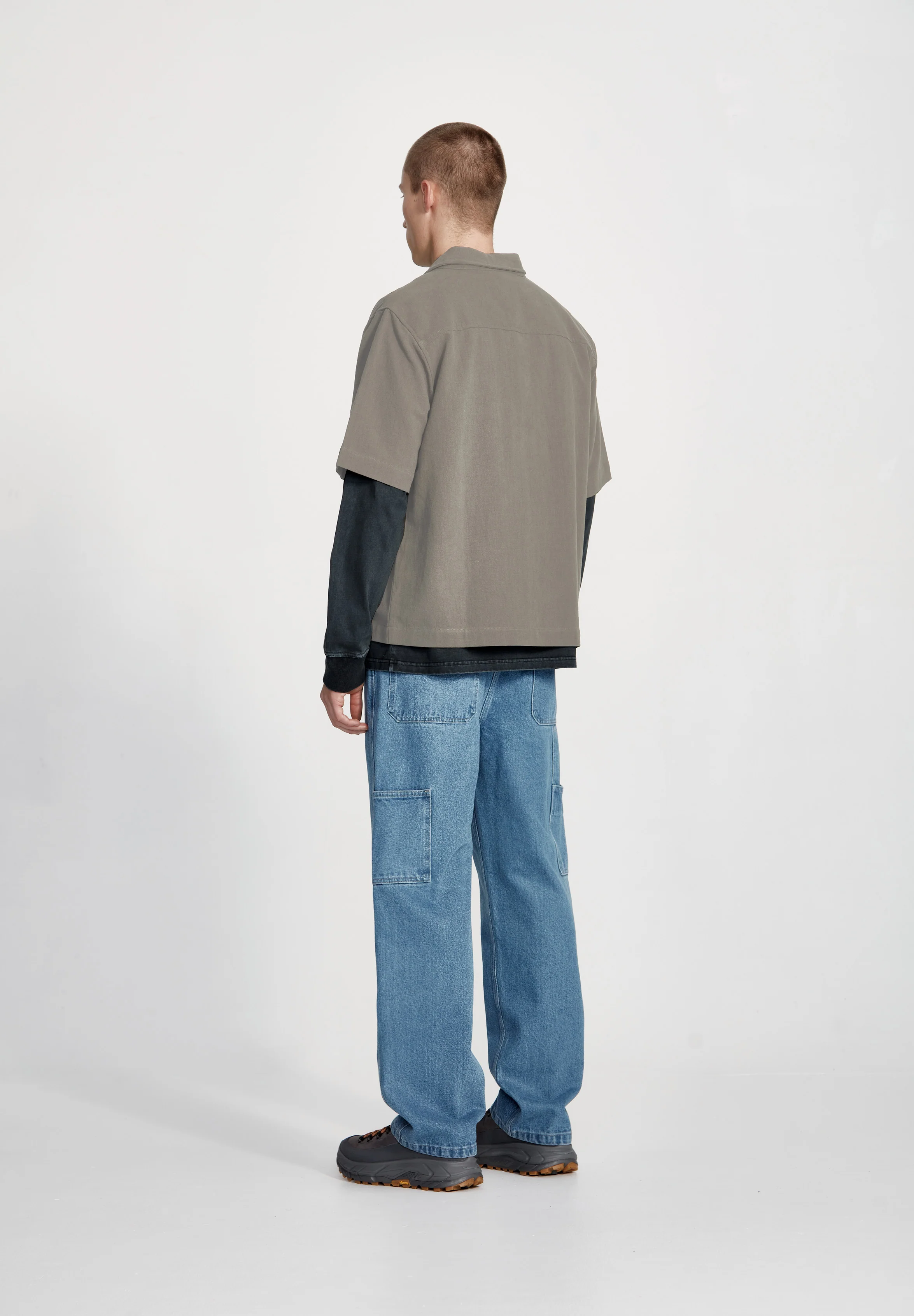 MENS BOX FIT OVERSHIRT, SMOKE - Image 3
