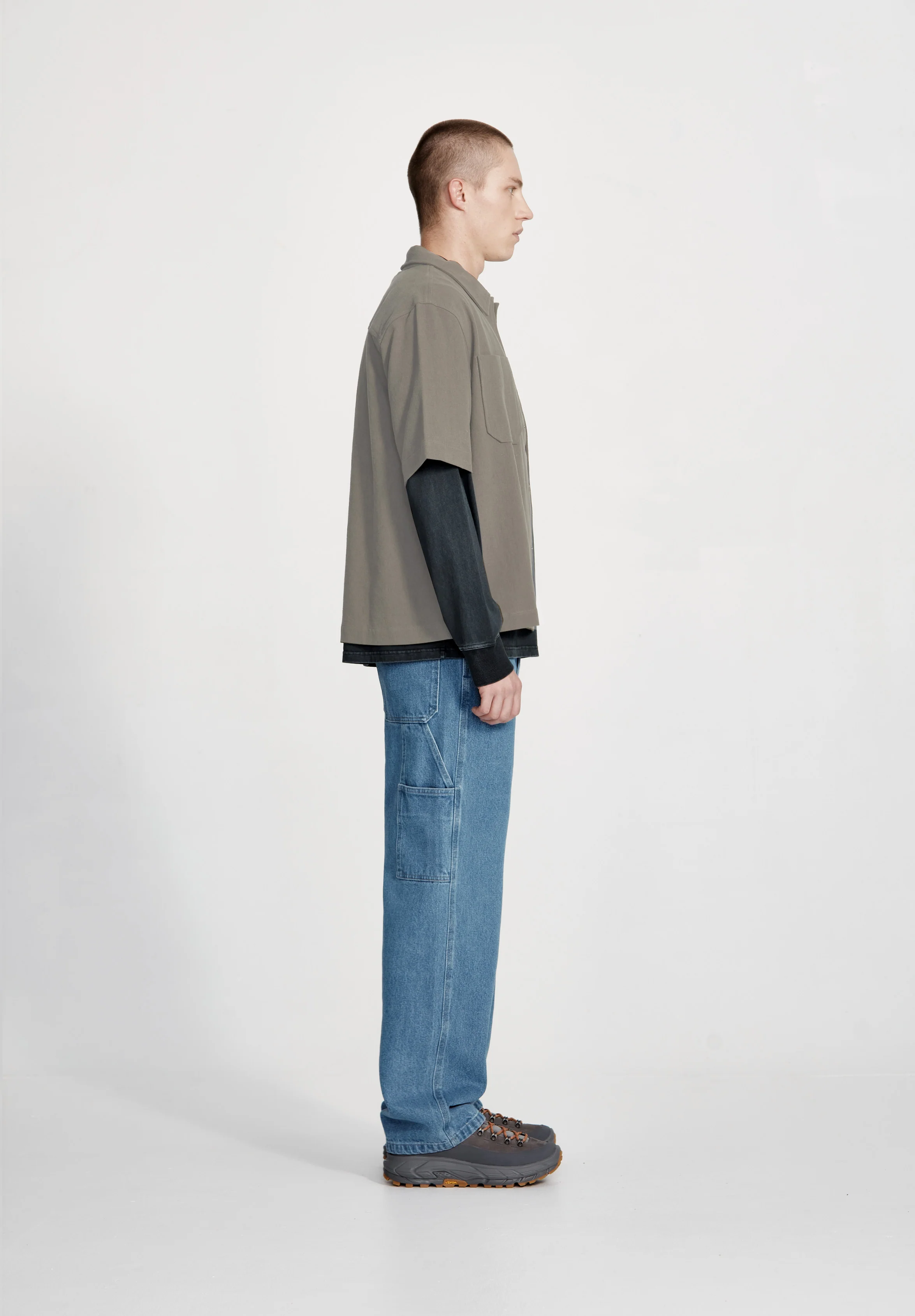 MENS BOX FIT OVERSHIRT, SMOKE - Image 4