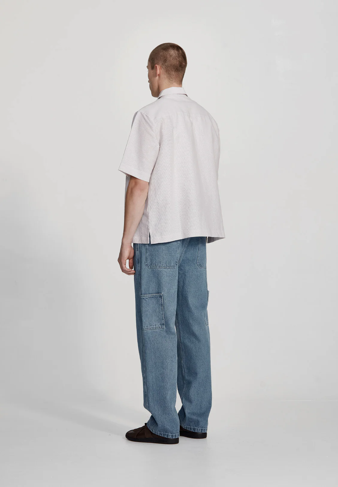 MENS BOX FIT SHIRT, TOBACCO STRIPE - Image 4