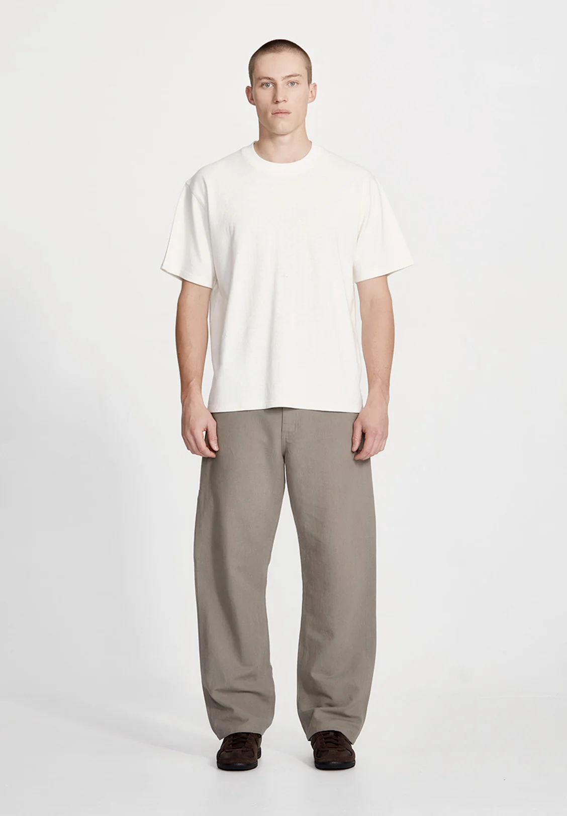 HEMP JERSEY STUDIO TEE, RICE WHITE
