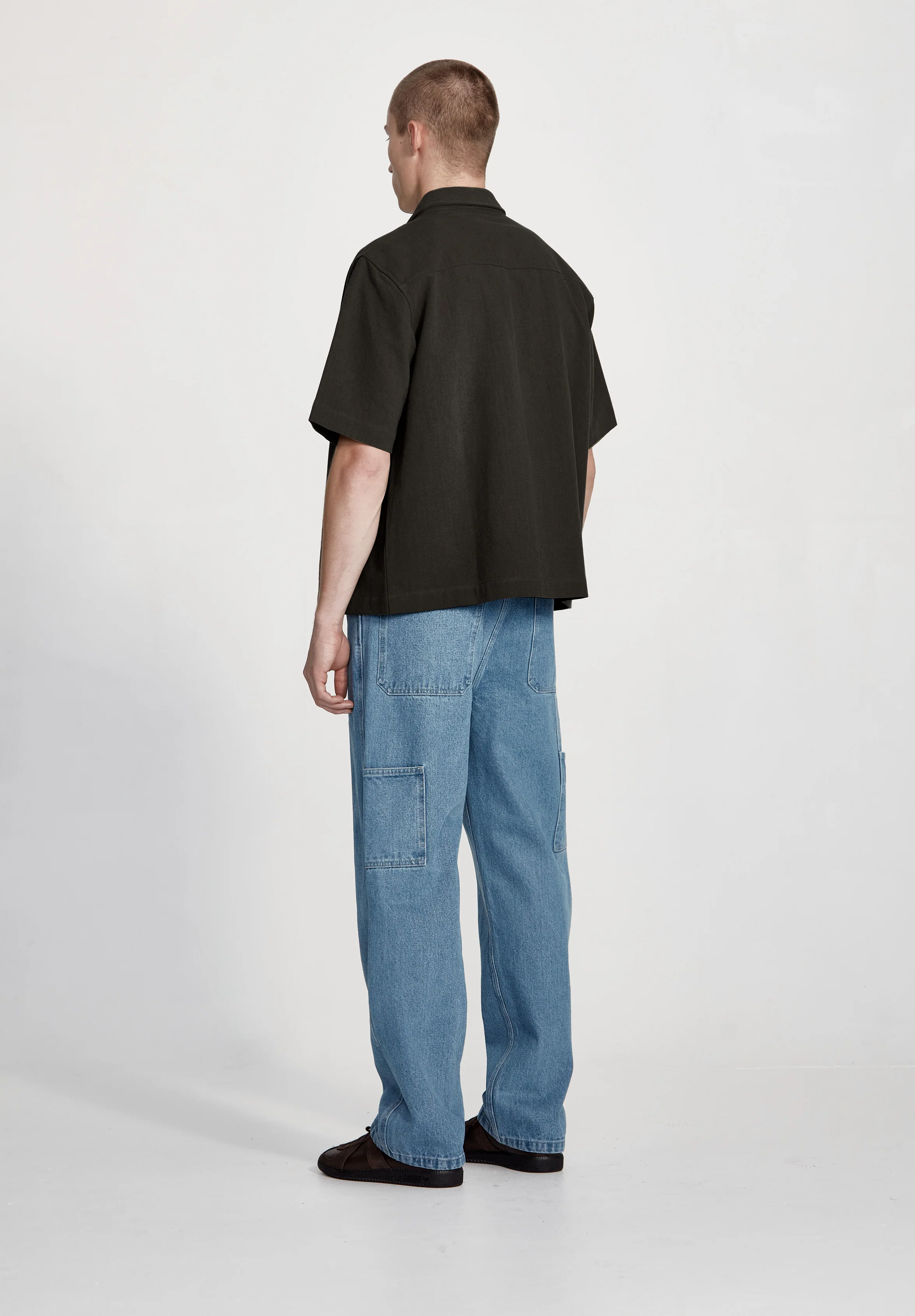 MENS BOX FIT OVERSHIRT, BLACK - Image 3