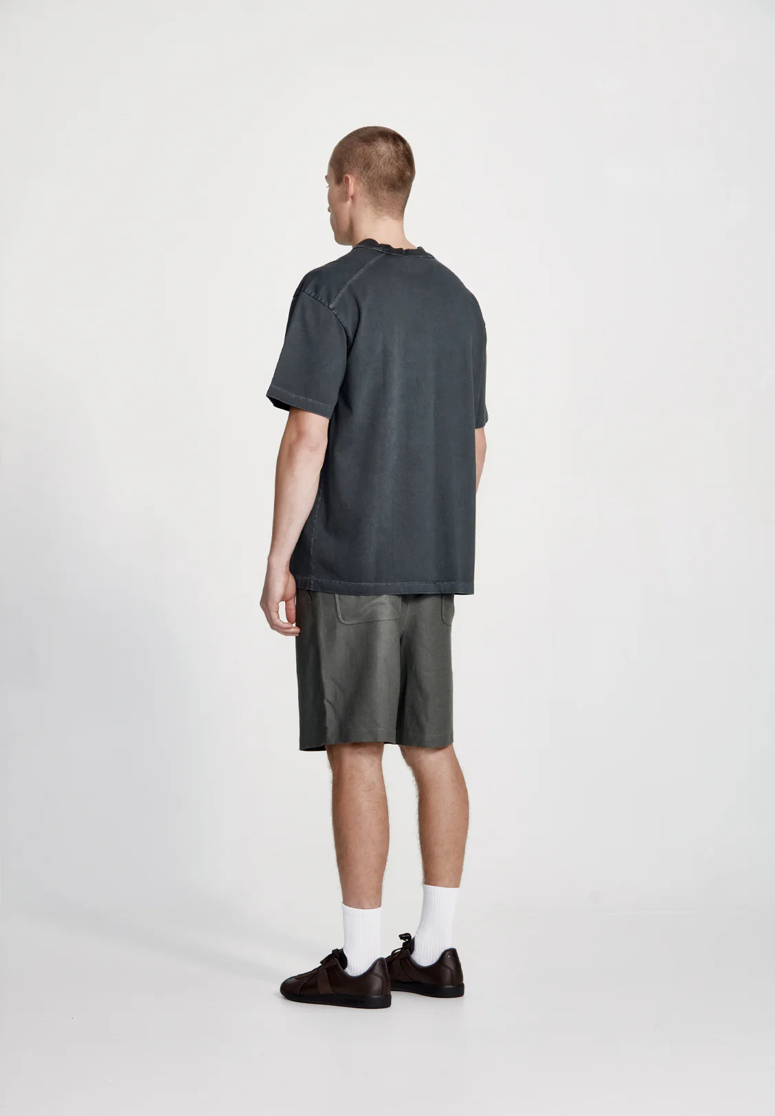 LINEN BLEND STUDIO SHORT, FOG - Image 3