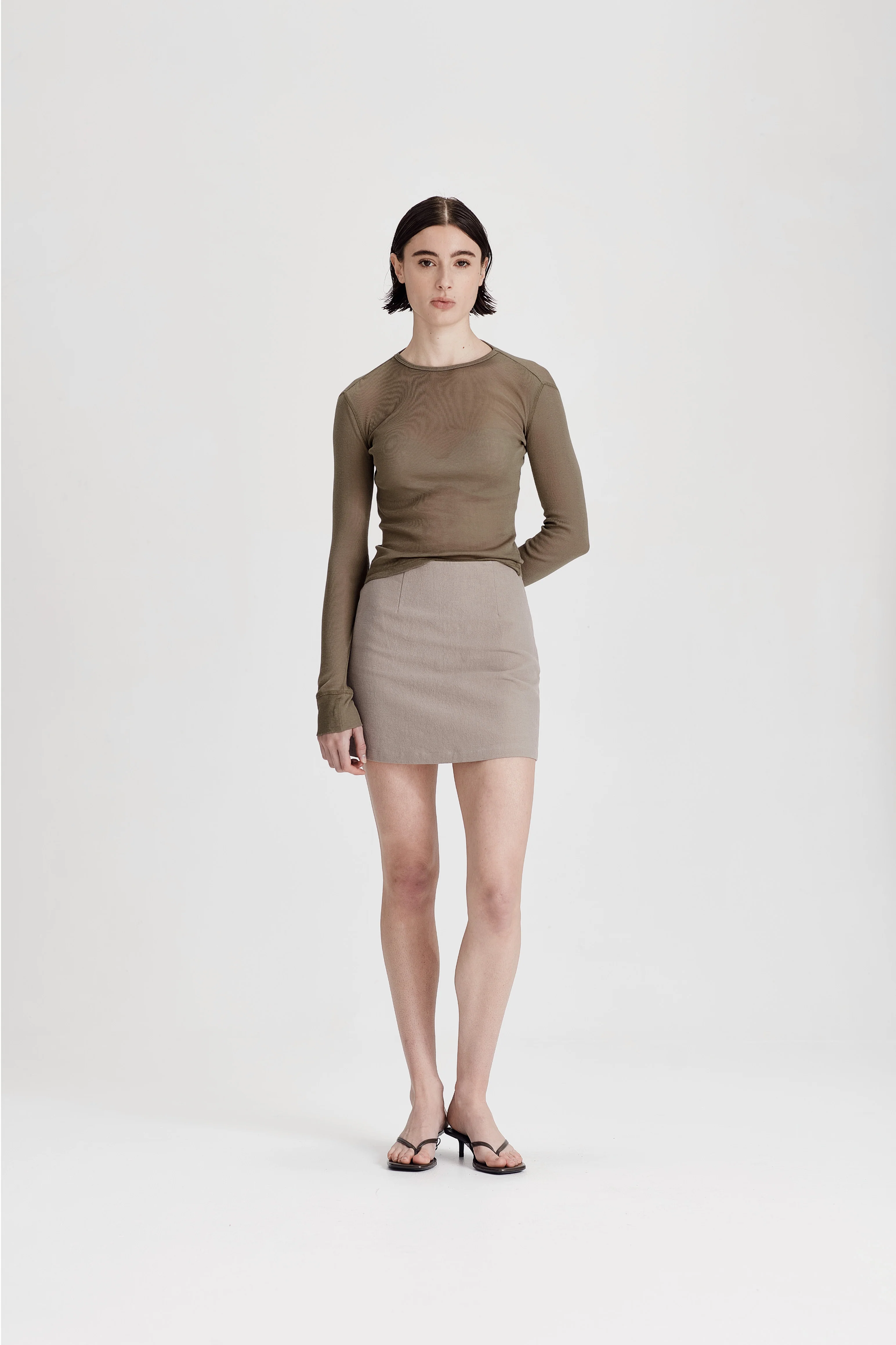 ULTRAFINE LS LAYER TEE, OLIVE - Image 4