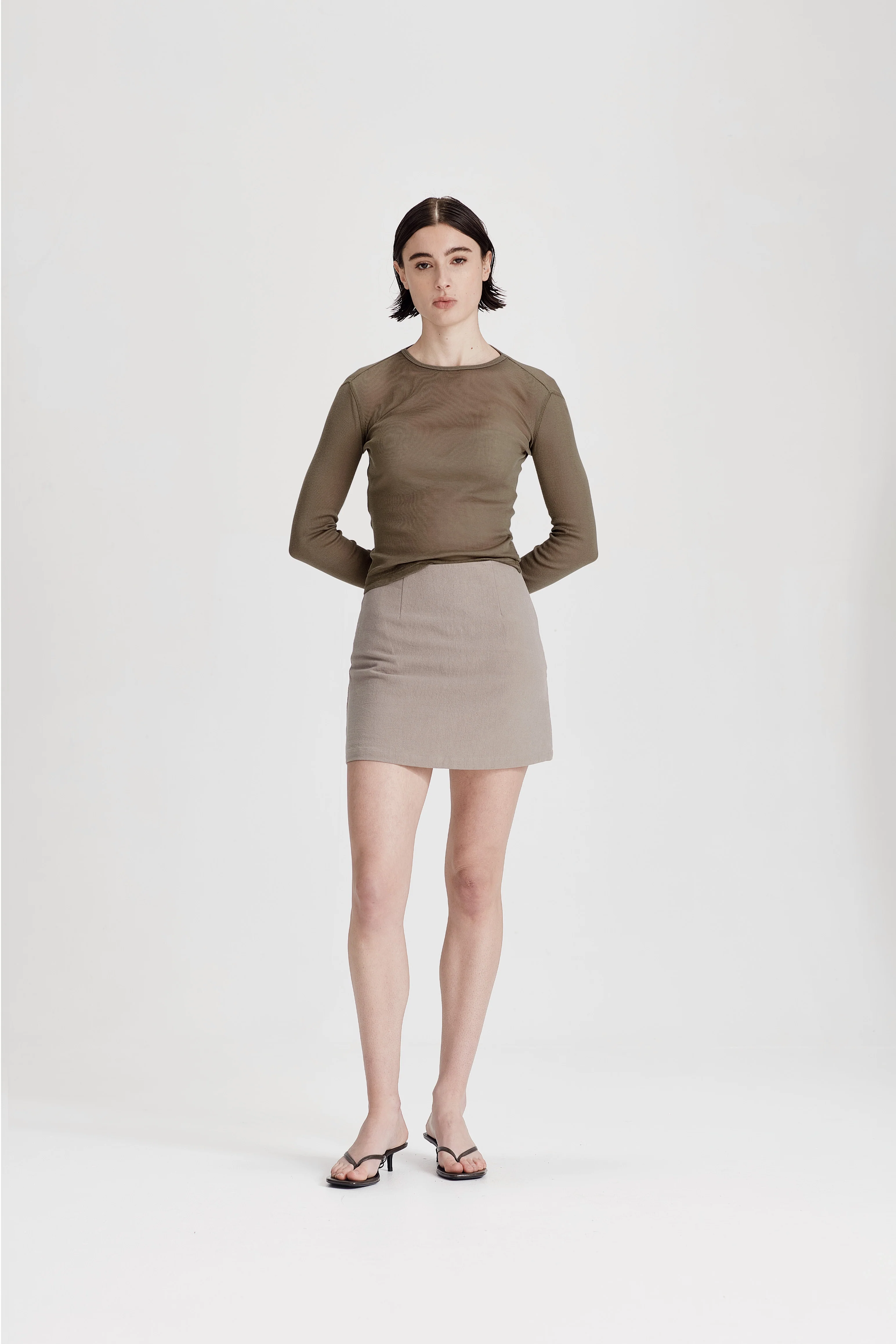 ULTRAFINE LS LAYER TEE, OLIVE - Image 5