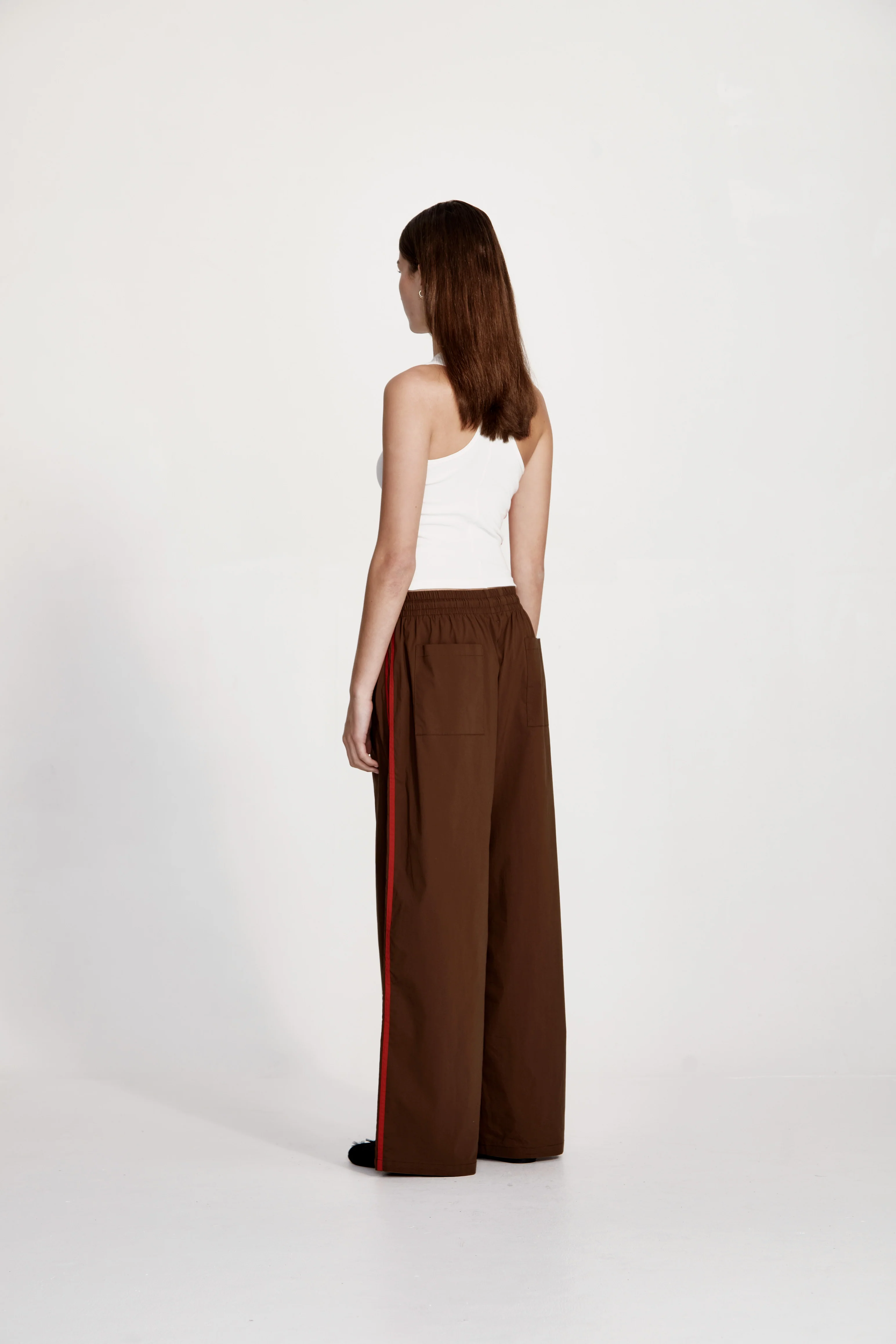 FINE RIB RACER BACK, WHITE WITH RED STRIPE - Image 4