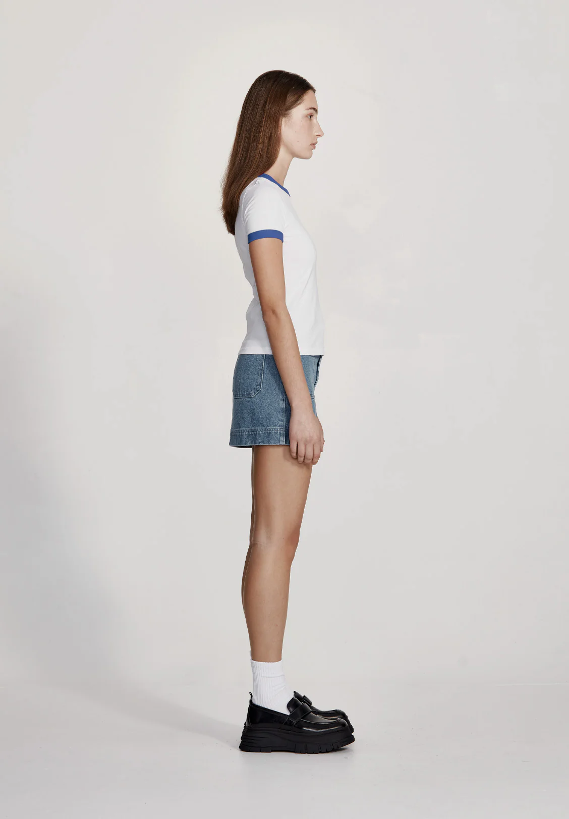 WOMENS RINGER TEE, WHITE WITH COLBOT - Image 3