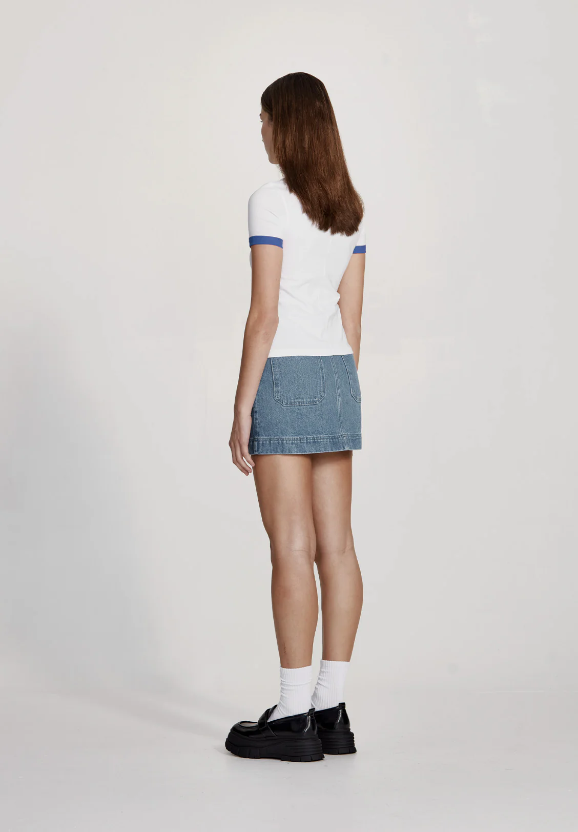 WOMENS RINGER TEE, WHITE WITH COLBOT - Image 4